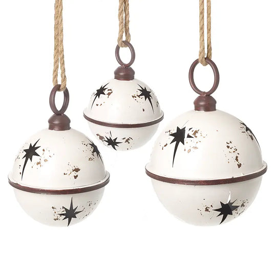 White Rustic Round Hanging Metal Bell