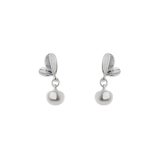 Fusion Leaf Earring Matt Silver