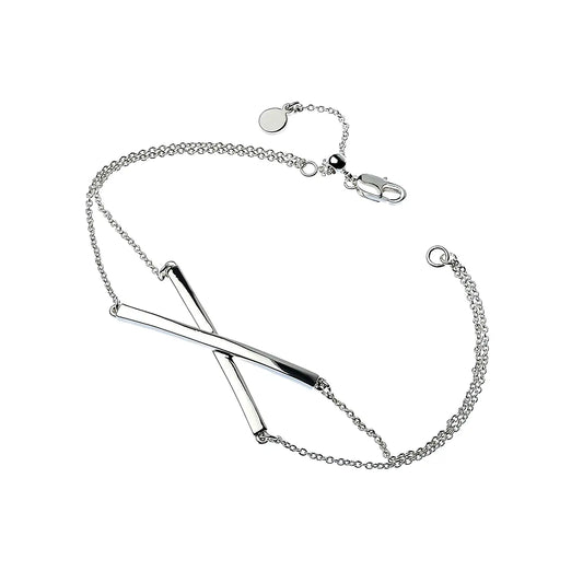 Crossbar Link Bracelet Silver