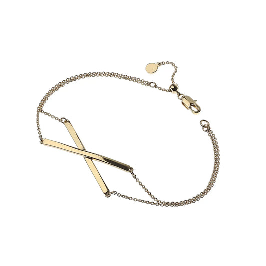 Crossbar Link Bracelet Gold