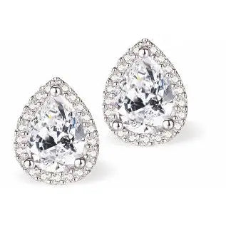 Peardrop Shaped Crystal Stud Earrings