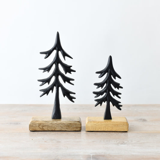 Black Tree On Wooden Base