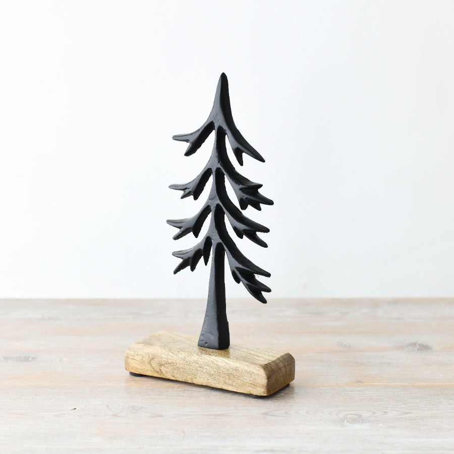 Black Tree On Wooden Base