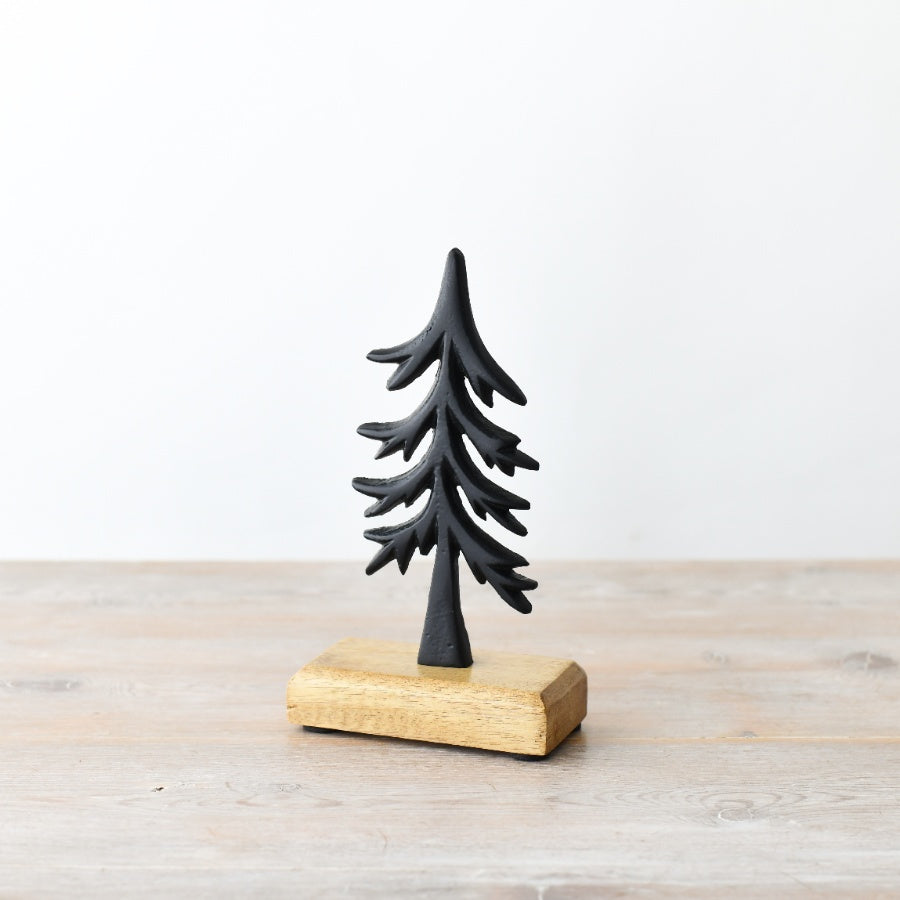 Black Tree On Wooden Base