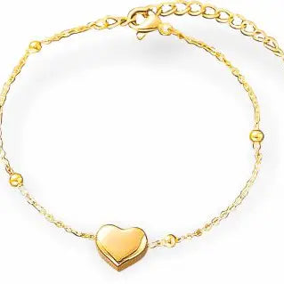 Gold Chain Bracelet With Heart