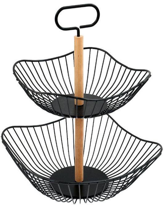 Black Two Tier Metal Basket