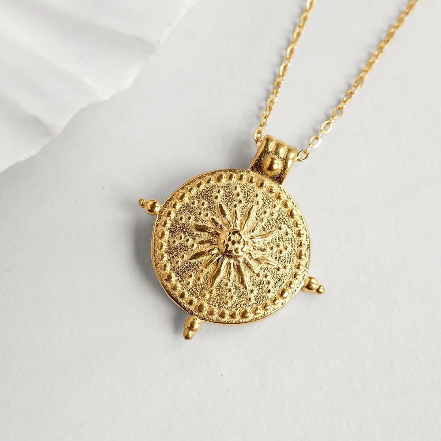 Greek Gold Coin Necklace Pendant