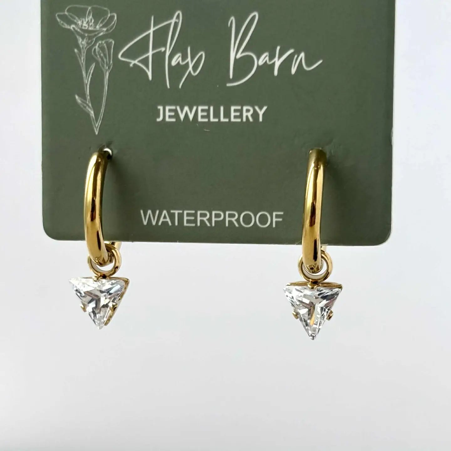 Triangle Zirconia Huggie Earrings