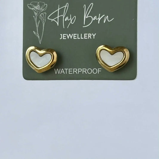 Pearlescent Heart Studs