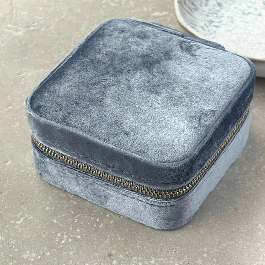 Square Jewellery Storage Box Grey