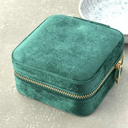 Square Jewellery Storage Box Green