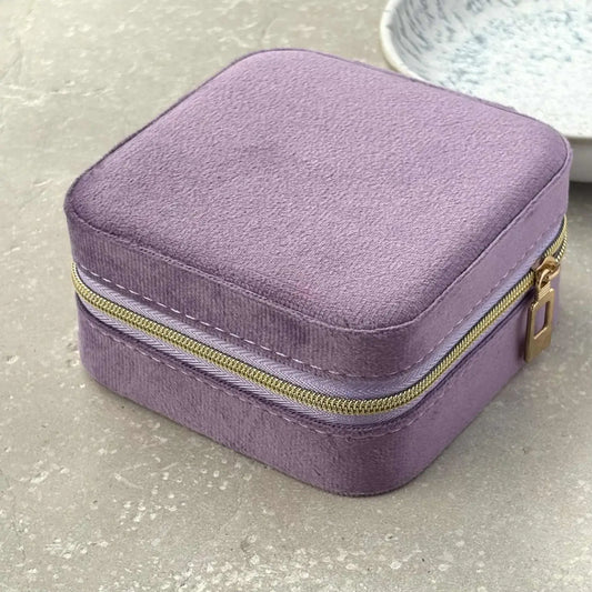 Square Jewellery Storage Box Purple