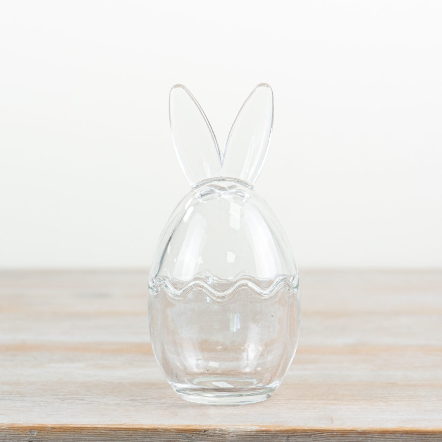 Bunny Ears Glass Jar