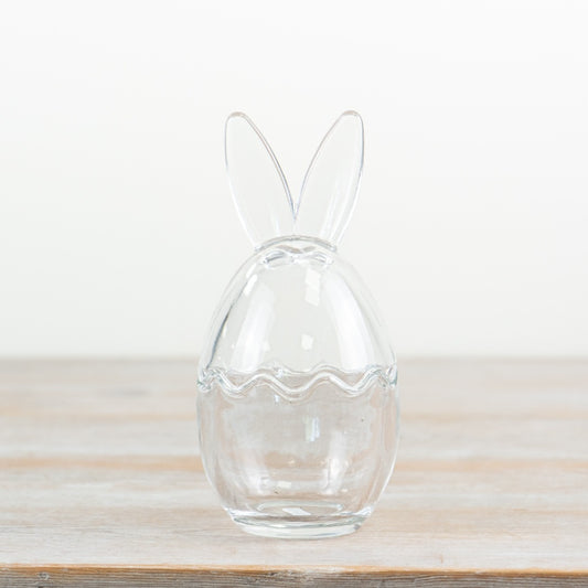Bunny Ears Glass Jar