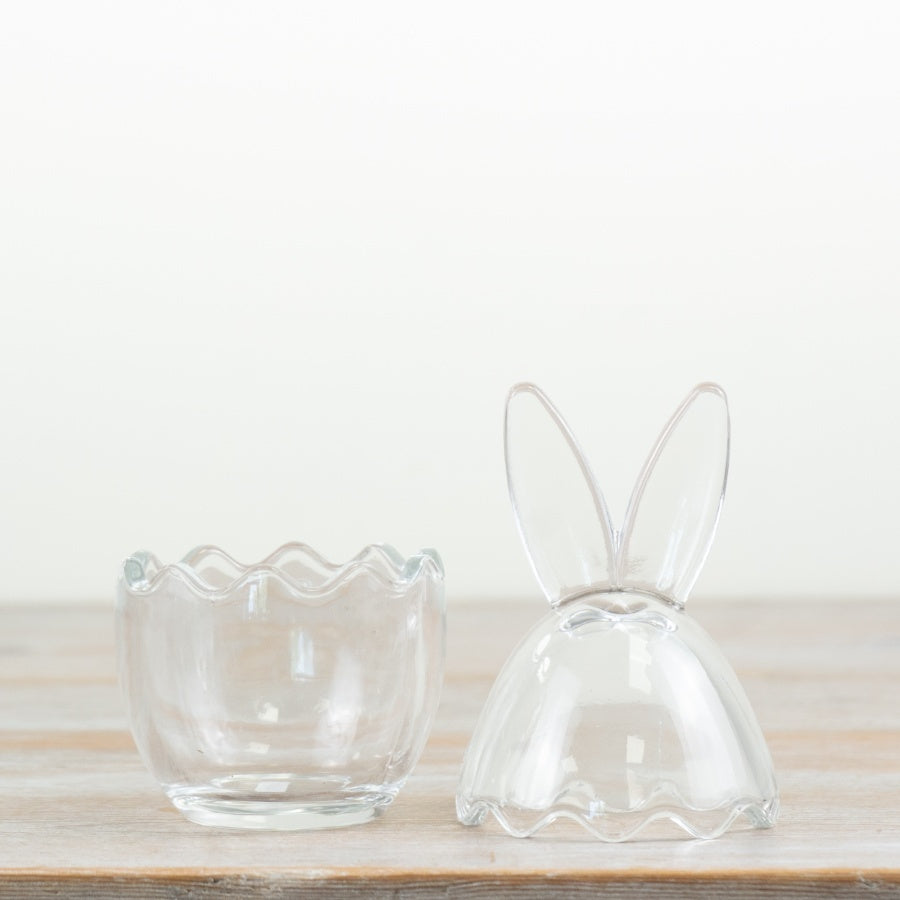 Bunny Ears Glass Jar