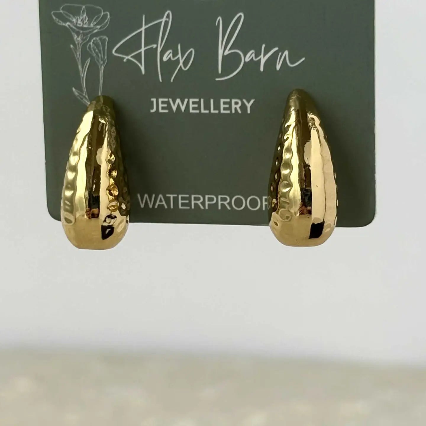 Dimpled Teardrop Studs