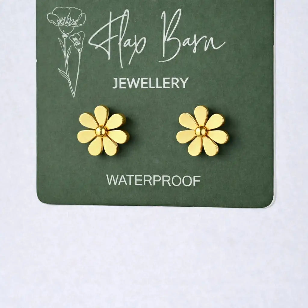 Gold Flower Studs