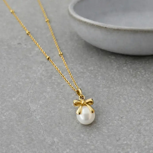 Pearl Bow Necklace