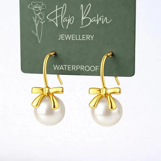 Pearl Bow Earrings