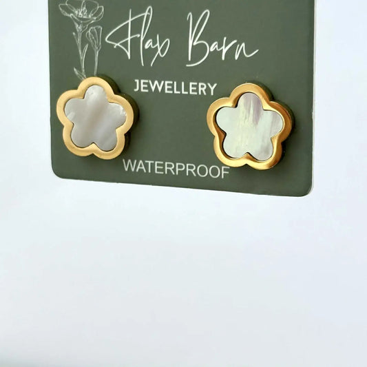 Pearlescent Clover Studs