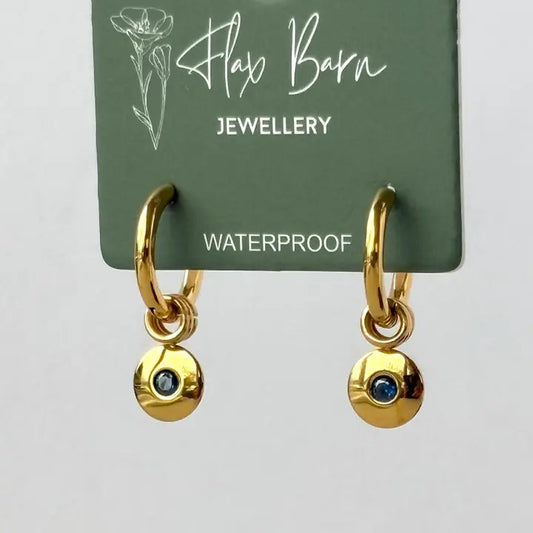 Zirconia Blue Pebble Huggies