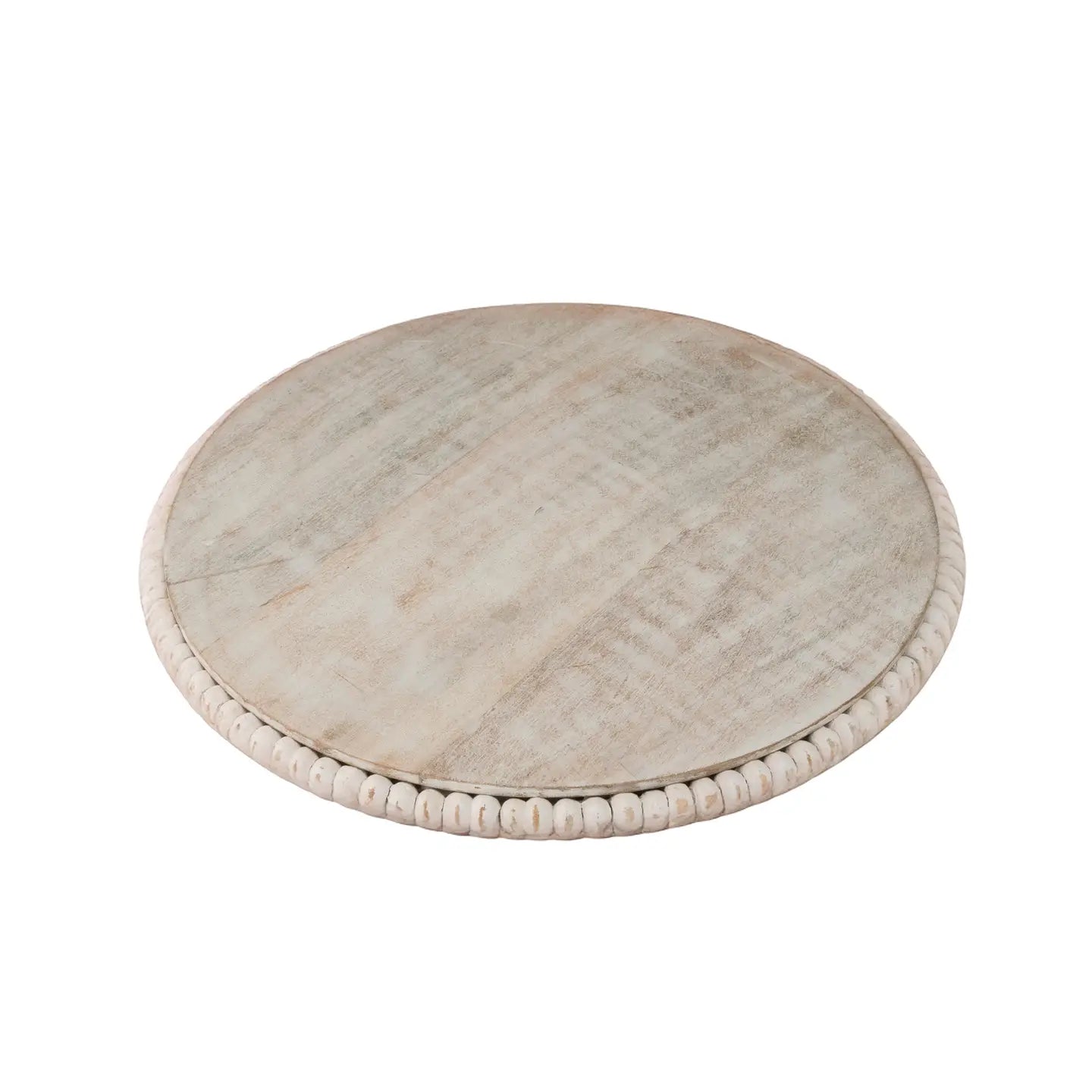 Round Whitewashed Tray