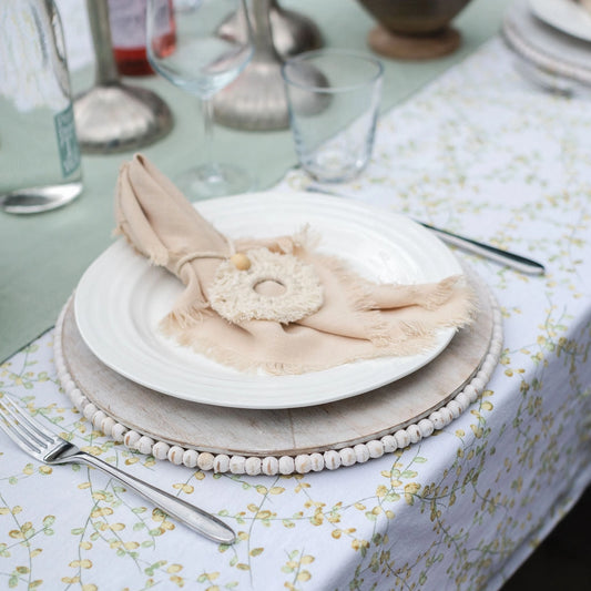 Round Whitewashed Tray