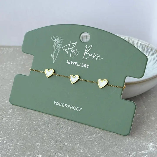 Pearlescent Heart Bracelet