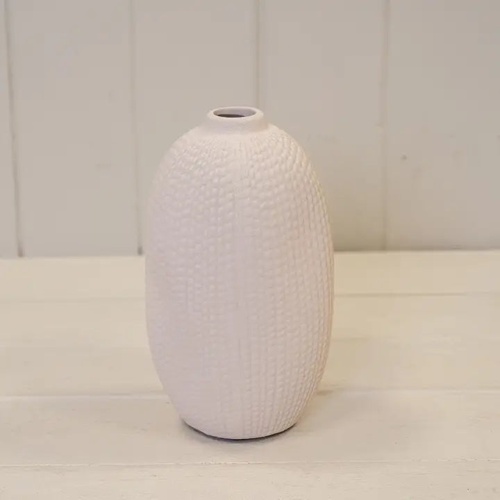 White Textured Vase