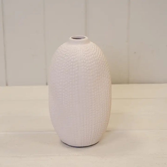 White Textured Vase