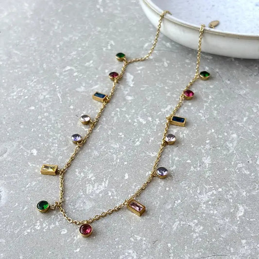 Multicoloured Zirconia Necklace