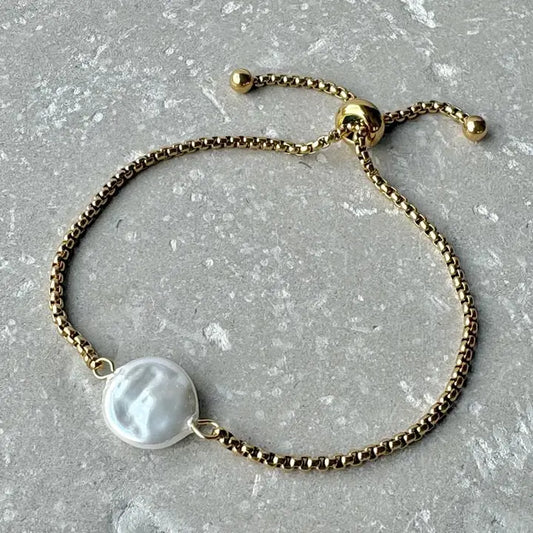 Pearl Disc Bracelet