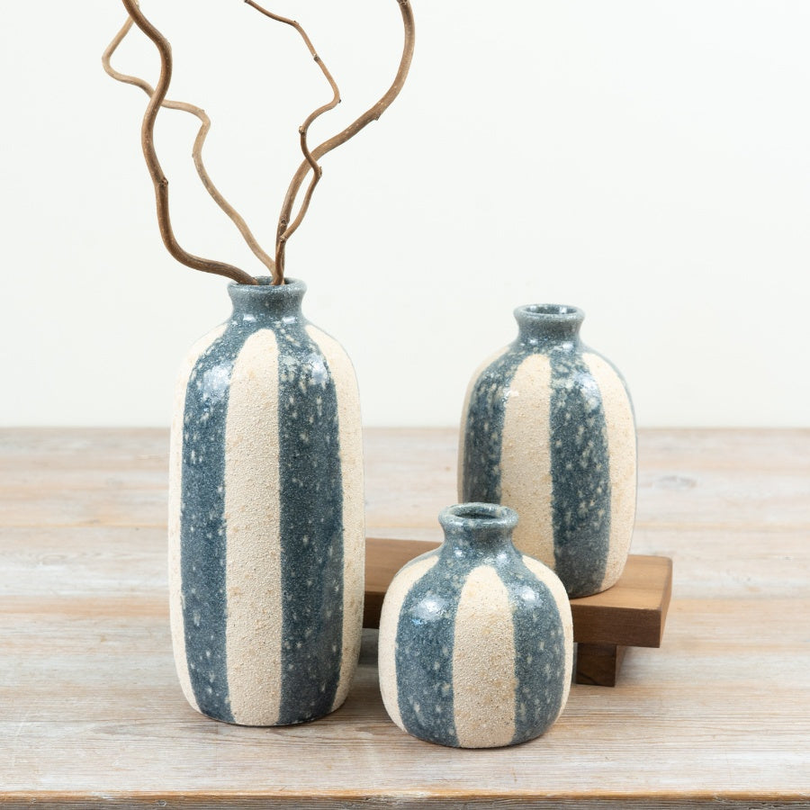Blue Striped Vase