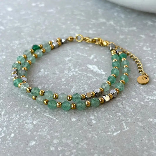 Double Layer Beaded Bracelet Green