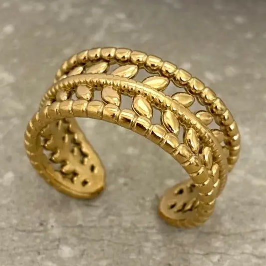 Fern Band Open Ring