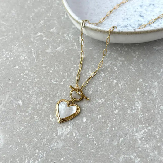 Pearlescent Front Fastening Necklace