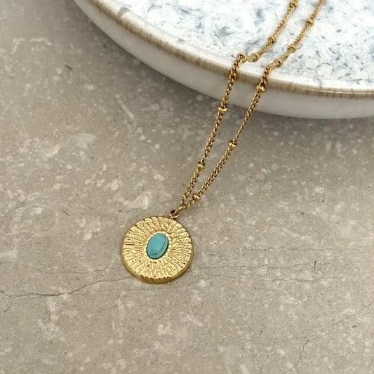 Turquoise Shield Necklace