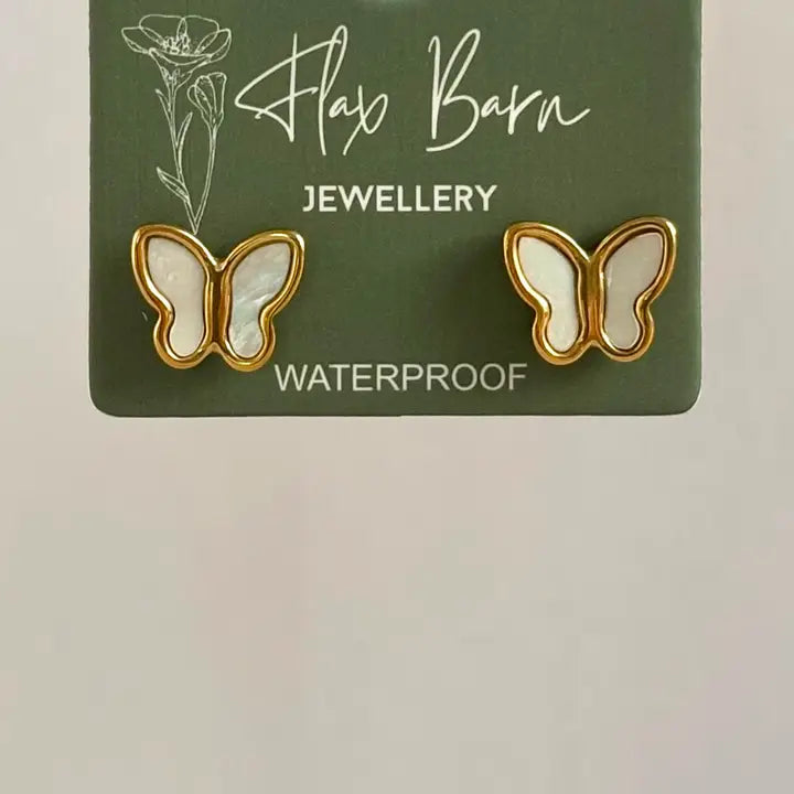 Pearlescent Butterfly Studs