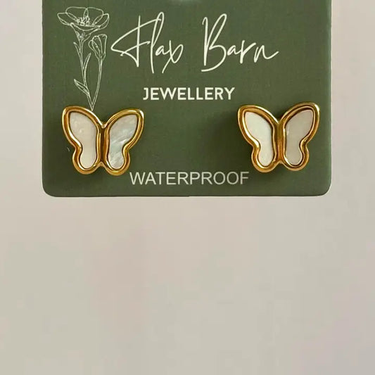 Pearlescent Butterfly Studs