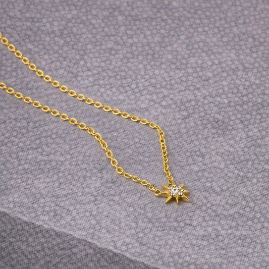 Star Zirconia Necklace Gold