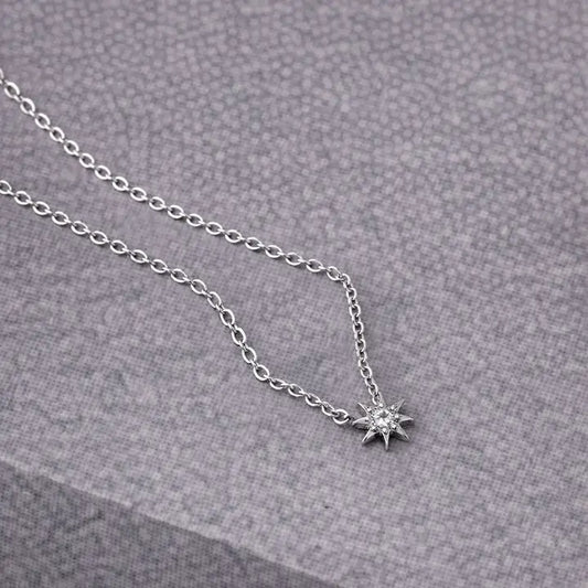 Star Zirconia Necklace Silver