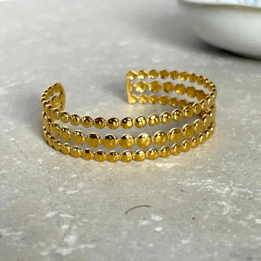 Bobble Cuff Bangle Gold