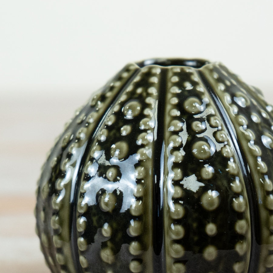 Sea Urchin Dark Green Vase