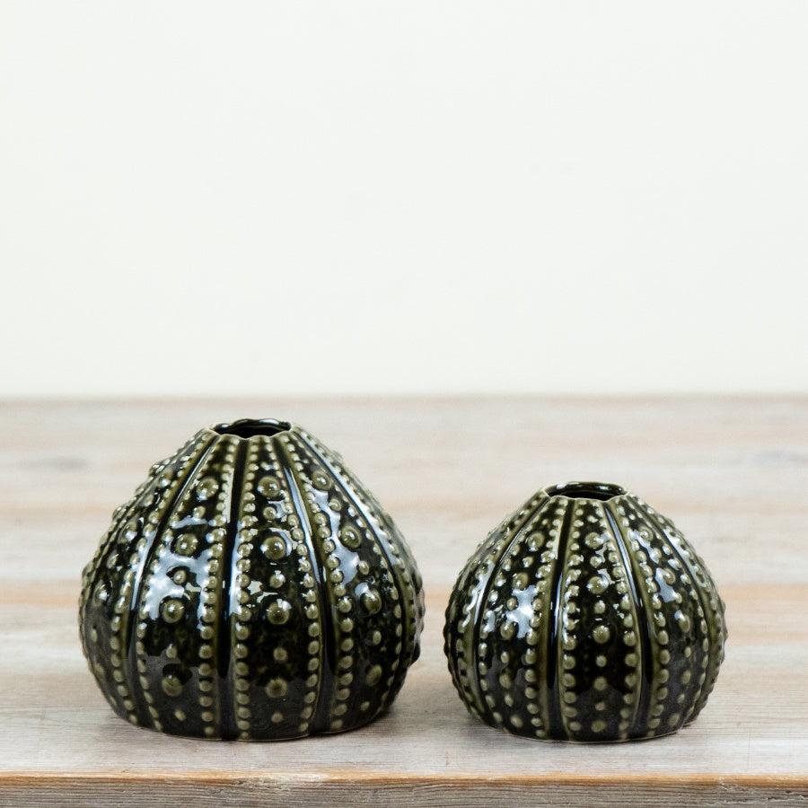 Sea Urchin Dark Green Vase