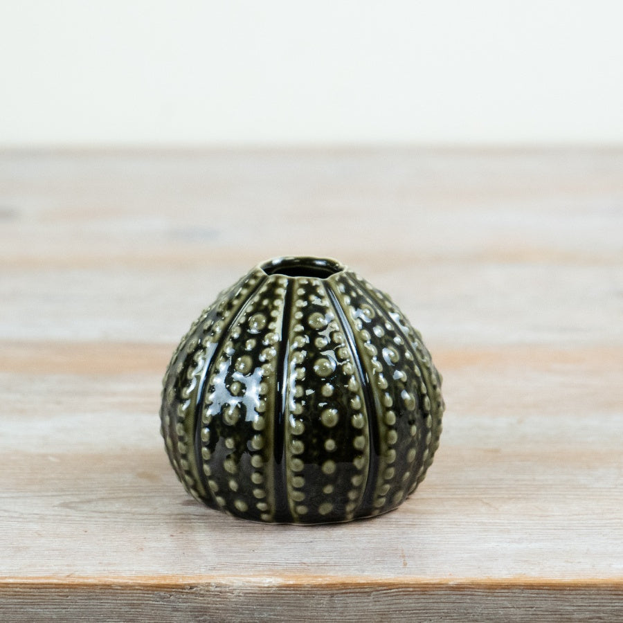 Sea Urchin Dark Green Vase