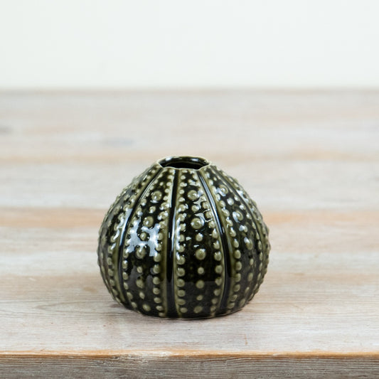 Sea Urchin Dark Green Vase