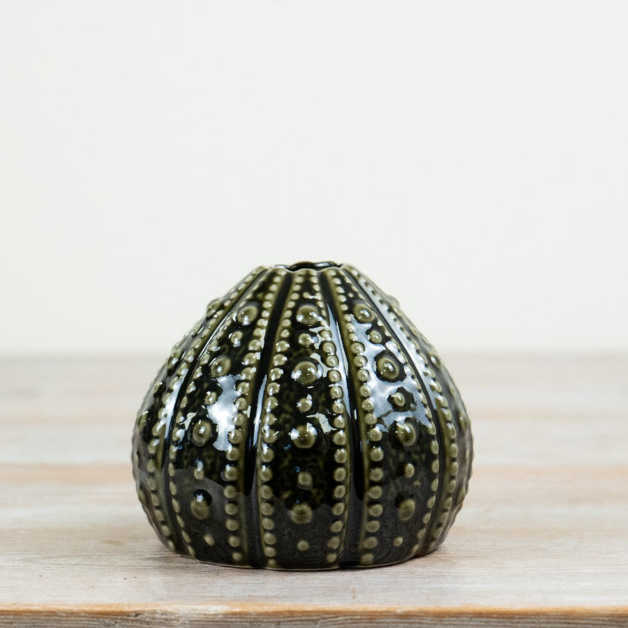 Sea Urchin Dark Green Vase