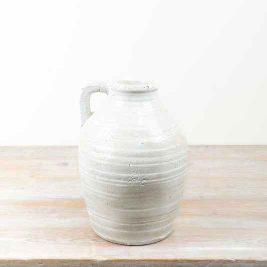 White Textured Jug Vase