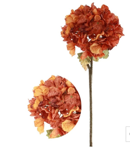 Dried Touch Ruffle Hydrangea Burnt Orange