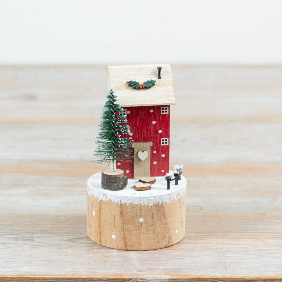 Christmas Holly Wooden House